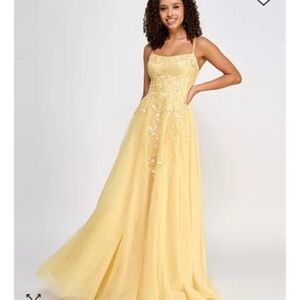 Say Yes Trendy Elegant Yellow Prom Gown sz 18